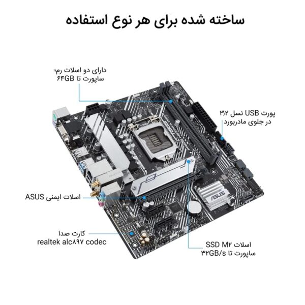 مادربرد ایسوس مدل PRIME H510M-A - Image 3